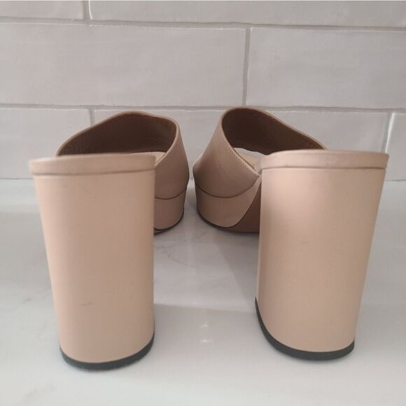 ATP Atelier Lumezzane Anthropologie Leather Slide On Block Heel Sandals 40 | 9.5 - Picture 6 of 14